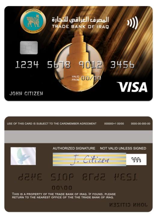 Iraq Trade Bank of Iraq visa gold card
